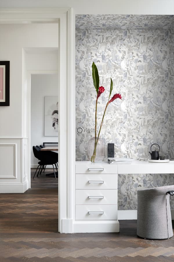 Origin Wallcoverings tapet figurativa mönster lergrått 53 cm x 10,05 m