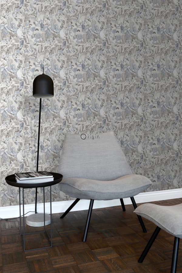 Origin Wallcoverings tapet figurativa mönster lergrått 53 cm x 10,05 m