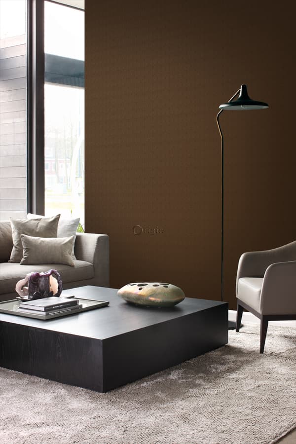 Origin Wallcoverings tapet små ornamenter brunt og guldglinsende 53 cm x 10,05 m