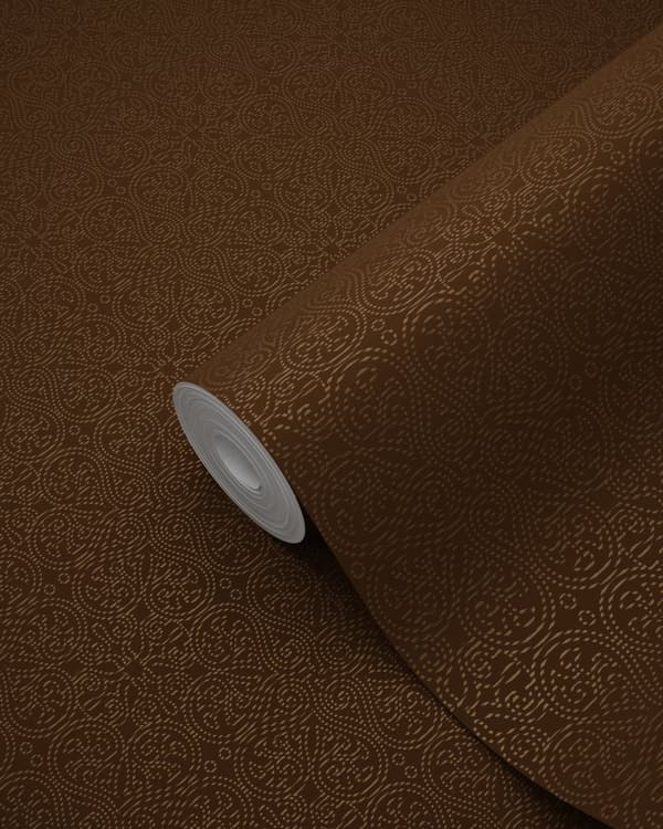 Origin Wallcoverings tapet små ornamenter brunt og guldglinsende 53 cm x 10,05 m