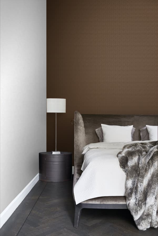Origin Wallcoverings tapet små ornamenter brunt og guldglinsende 53 cm x 10,05 m