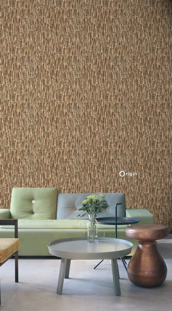 Origin Wallcoverings tapet fjer rustbrunt 53 cm x 10,05 m
