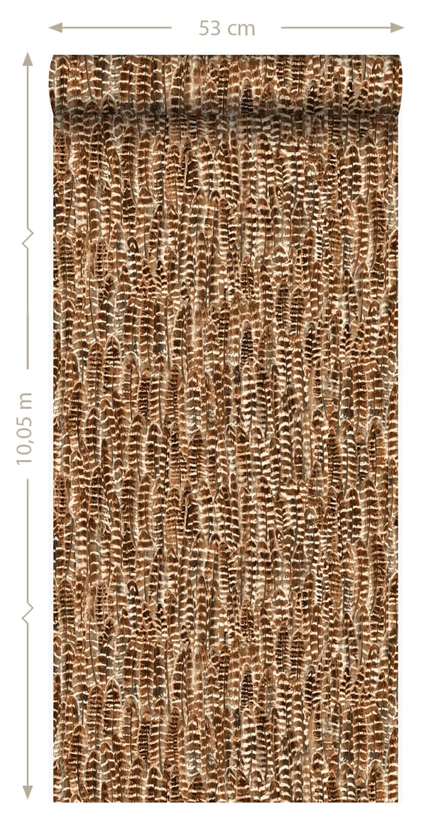 Origin Wallcoverings tapet fjer rustbrunt 53 cm x 10,05 m