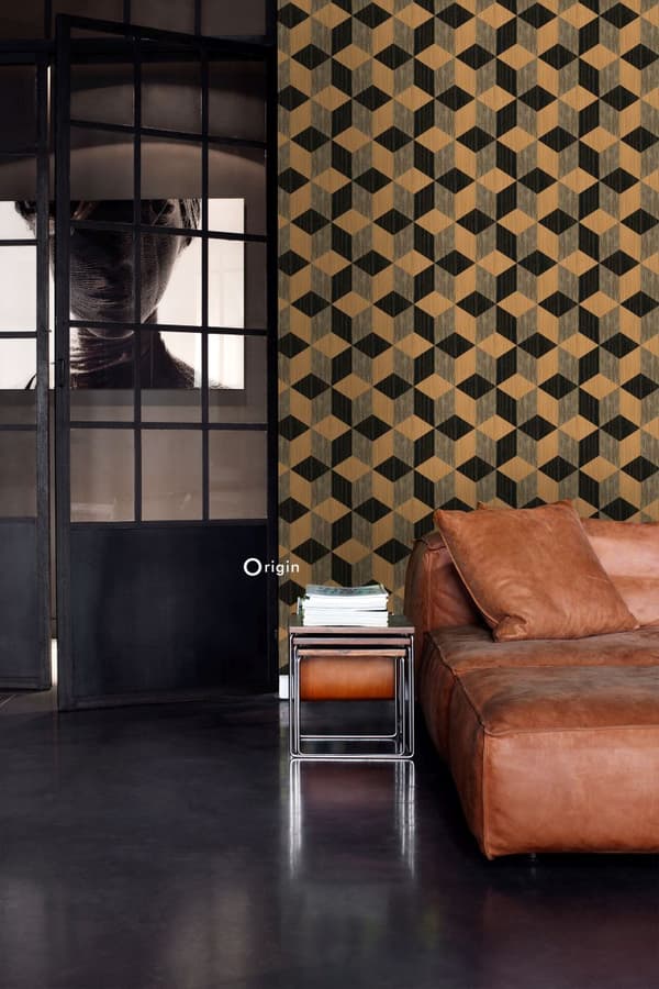 Origin Wallcoverings tapet XXL grässtrån i grafiskt motiv ljusbrunt och mörkbrunt 50 x 900 cm