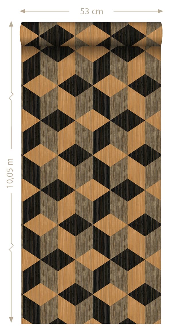 Origin Wallcoverings tapet XXL grässtrån i grafiskt motiv ljusbrunt och mörkbrunt 50 x 900 cm
