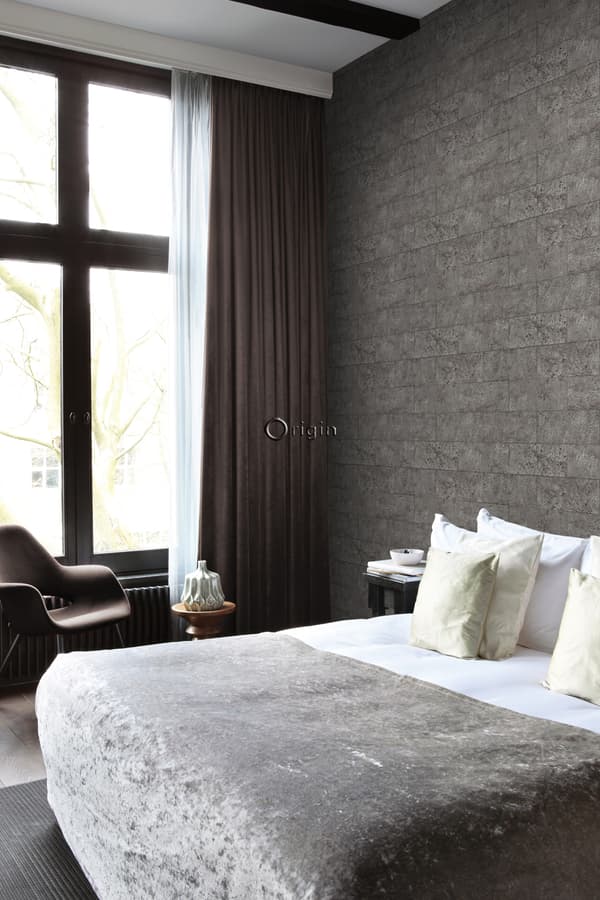 Origin Wallcoverings tapet kalkstensblokke i halvstensforbandt mulvarpegråt 53 cm x 10,05 m