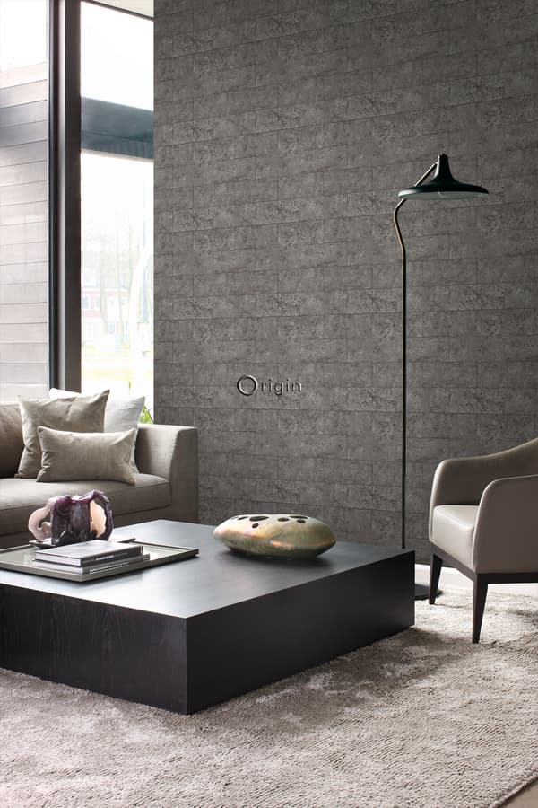 Origin Wallcoverings tapet kalkstensblokke i halvstensforbandt mulvarpegråt 53 cm x 10,05 m
