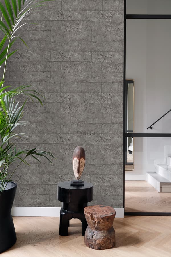Origin Wallcoverings tapet kalkstensblokke i halvstensforbandt mulvarpegråt 53 cm x 10,05 m