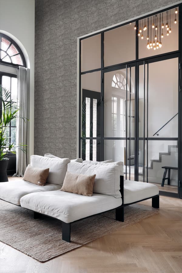 Origin Wallcoverings tapet kalkstensblokke i halvstensforbandt mulvarpegråt 53 cm x 10,05 m