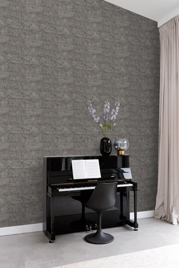 Origin Wallcoverings tapet kalkstensblokke i halvstensforbandt mulvarpegråt 53 cm x 10,05 m