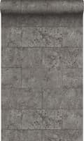 Miniatyrbillede 1 af 8: Origin Wallcoverings tapet kalkstensblokke i halvstensforbandt mulvarpegråt 53 cm x 10,05 m