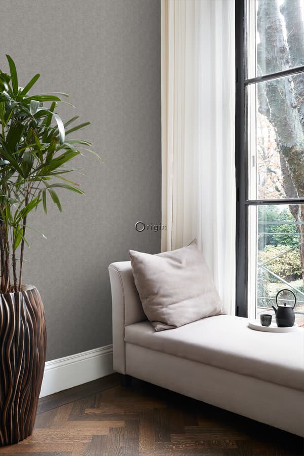 Origin Wallcoverings tapet sildeben vævning mulvarpegråt 0,53 x 10,05 m