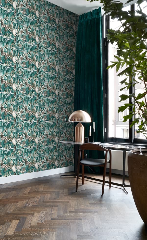 Origin Wallcoverings tapet figurativa mönster smaragdgrönt 53 cm x 10,05 m