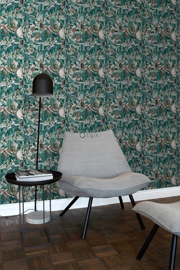 Origin Wallcoverings tapet figurativa mönster smaragdgrönt 53 cm x 10,05 m