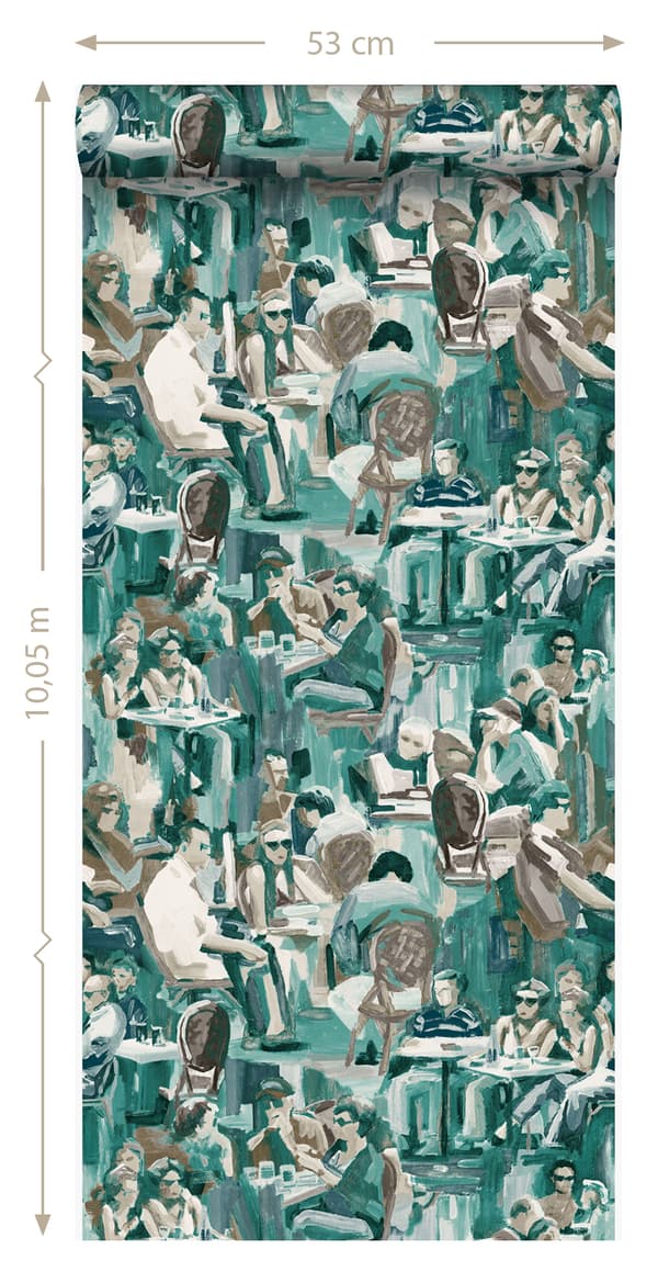 Origin Wallcoverings tapet figurativa mönster smaragdgrönt 53 cm x 10,05 m