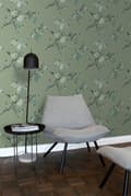 Miniatyrbillede 8 af 8: ESTAhome tapet kirsebærblomster grønt 0,53 x 10,05 m