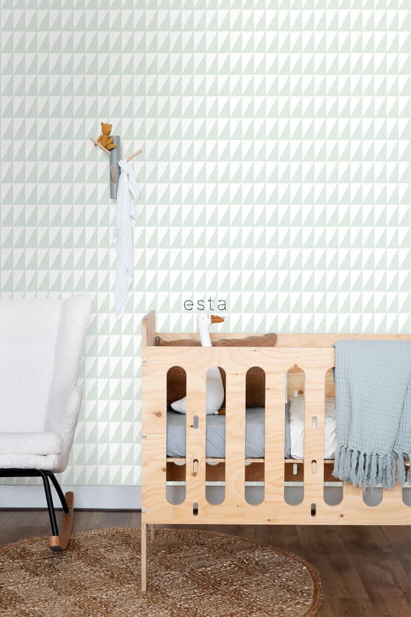 ESTAhome tapet grafiska trianglar mintgrönt 0,53 x 10,05 m