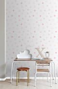 Miniatyrbild 4 av 8: Origin Wallcoverings tapet polkaprickar puderrosa, pastellila och pastellfärgat persika 53 cm x 10,05 m