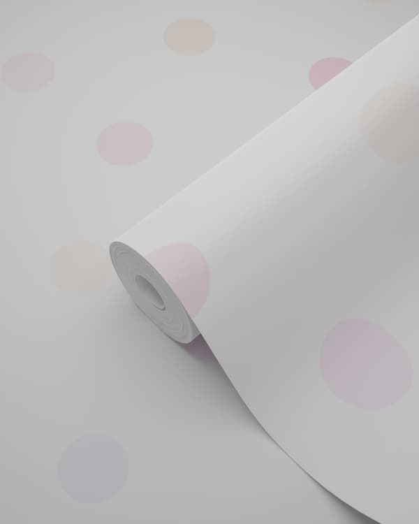 Origin Wallcoverings tapet polkaprickar puderrosa, pastellila och pastellfärgat persika 53 cm x 10,05 m