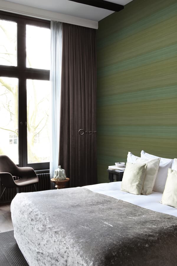 Origin Wallcoverings tapet vævet struktur med gradientfarver mosgrønt 0,53 x 10,05 m