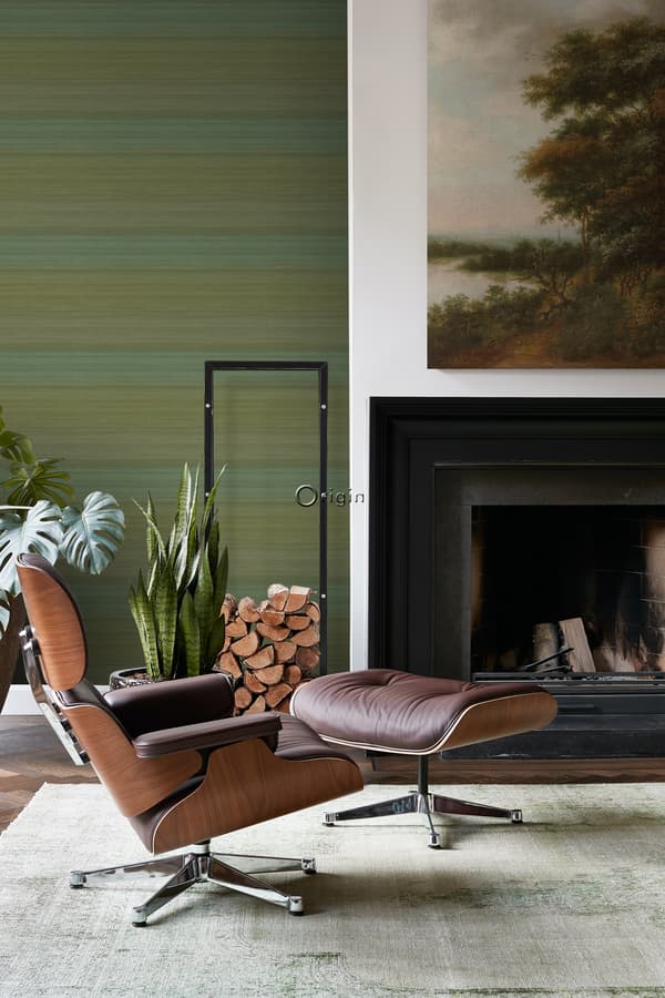 Origin Wallcoverings tapet vævet struktur med gradientfarver mosgrønt 0,53 x 10,05 m