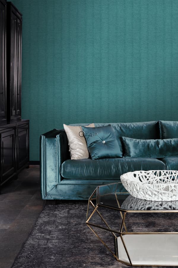Origin Wallcoverings tapet linnestruktur havsgrönt 53 cm x 10,05 m