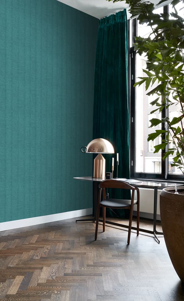 Origin Wallcoverings tapet linnestruktur havsgrönt 53 cm x 10,05 m