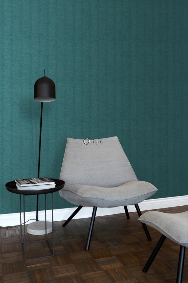 Origin Wallcoverings tapet linnestruktur havsgrönt 53 cm x 10,05 m
