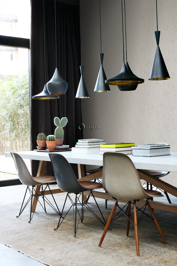 Origin Wallcoverings tapet metalleffekt mullvadsgrått 53 cm x 10,05 m