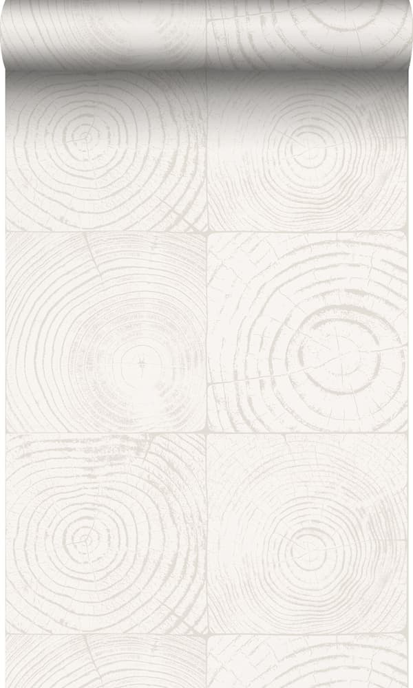 Origin Wallcoverings tapet tvärsnitt trädstammar benvitt 53 cm x 10,05 m