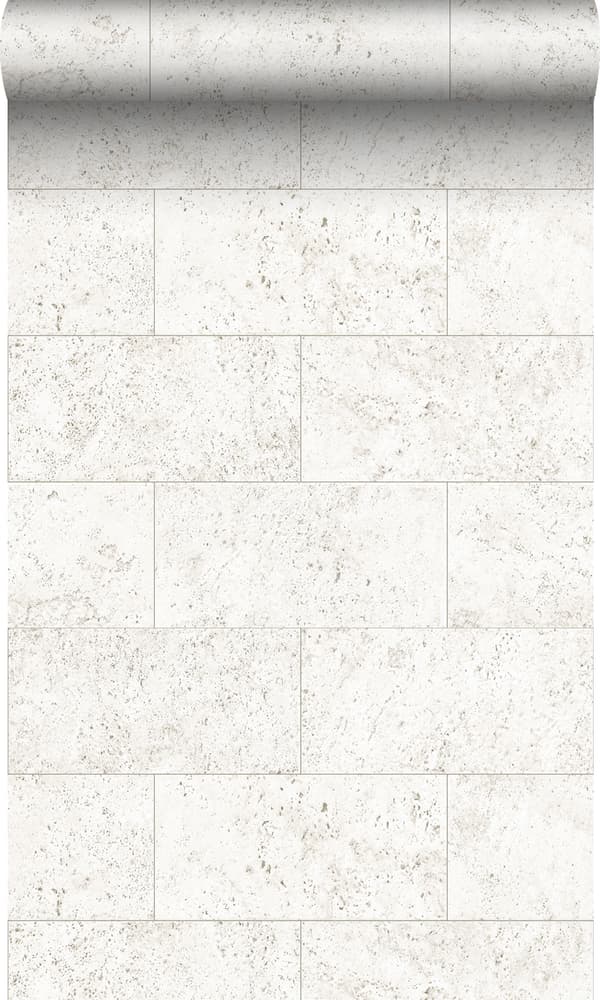 Origin Wallcoverings tapet kalksten i halvstensmur benfärgat 53 cm x 10,05 m
