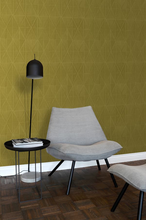 ESTAhome tapet origamimotiv okkergult 0,53 x 10,05 m
