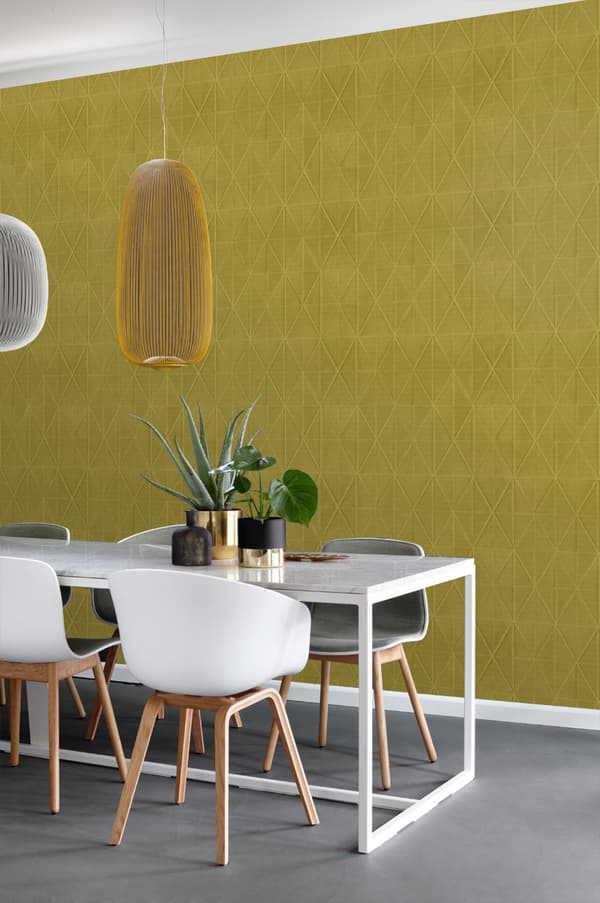 ESTAhome tapet origamimotiv okkergult 0,53 x 10,05 m