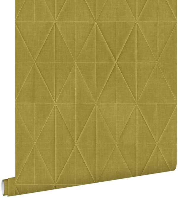 ESTAhome tapet origamimotiv okkergult 0,53 x 10,05 m
