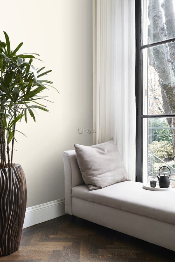 Origin Wallcoverings tapet ensfarvet cremehvid 53 cm x 10,05 m