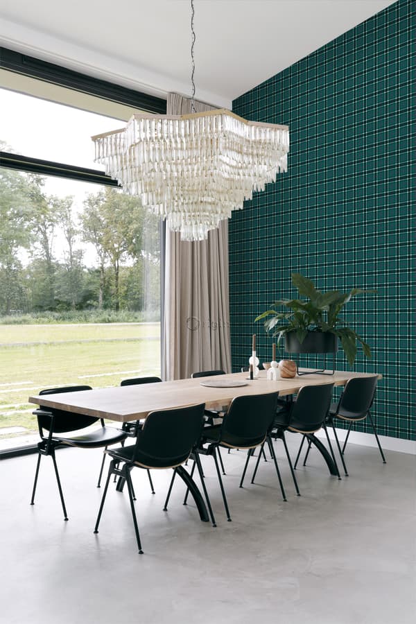 Origin Wallcoverings tapet rutor smaragdgrönt - 347468 - 53 cm x 10,05 m