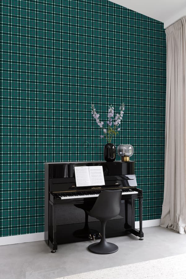Origin Wallcoverings tapet rutor smaragdgrönt - 347468 - 53 cm x 10,05 m