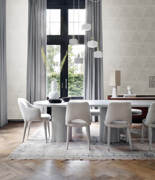 Origin Wallcoverings tapet slitna metalltrianglar varm silver 53 cm x 10,05 m