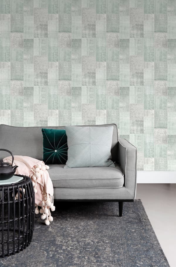 ESTAhome tapet orientalsk ibiza marrakech kelim kludetæppe mintgrønt 53 cm x 10,05 m