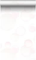 Miniatyrbild 1 av 8: Origin Wallcoverings tapet flytande bubblor matt vitt, puderrosa och pastellfärgat persika 53 cm x 10,05 m