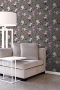 Miniatyrbild 2 av 8: Origin Wallcoverings tapet blommor mullvadsgrått och syrénlila 53 cm x 10,05 m