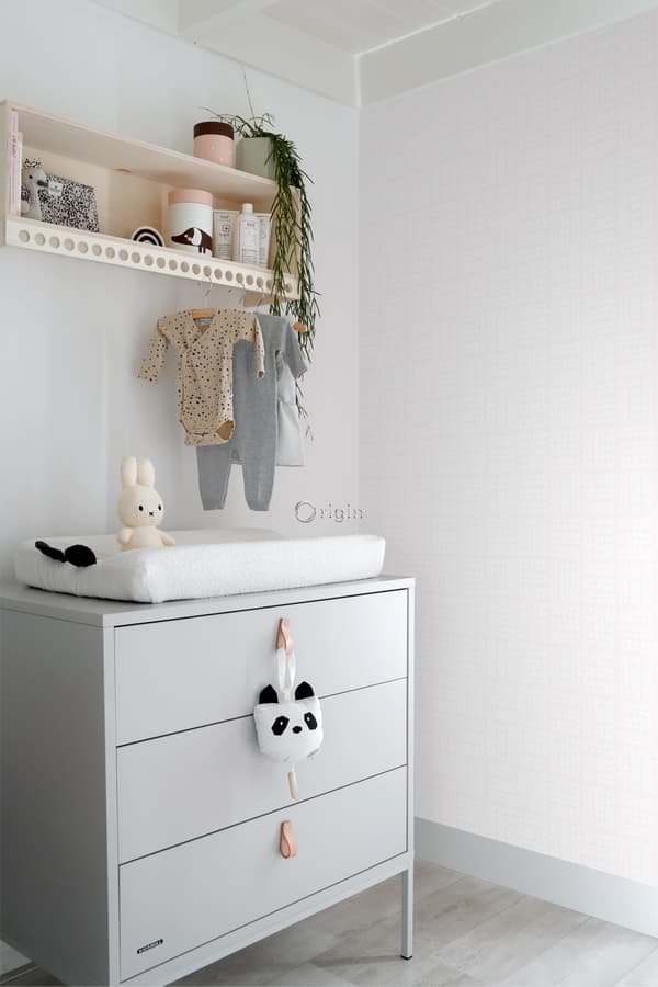 Origin Wallcoverings tapet löv puderrosa och matt vitt 53 cm x 10,05 m
