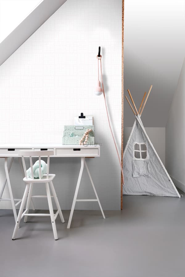 Origin Wallcoverings tapet löv puderrosa och matt vitt 53 cm x 10,05 m