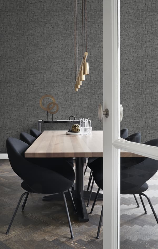 Origin Wallcoverings tapet tegelvägg svart 53 cm x 10,05 m