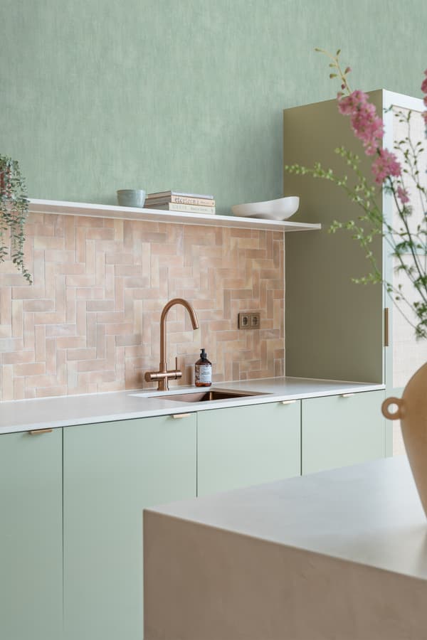 ESTAhome tapet malerisk virkning celadon grønt 0,53 x 10,05 m