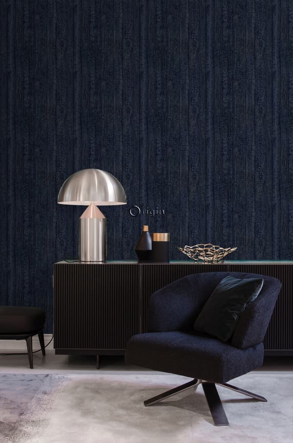 Origin Wallcoverings tapet træplanker mørkeblåt 53 cm x 10,05 m