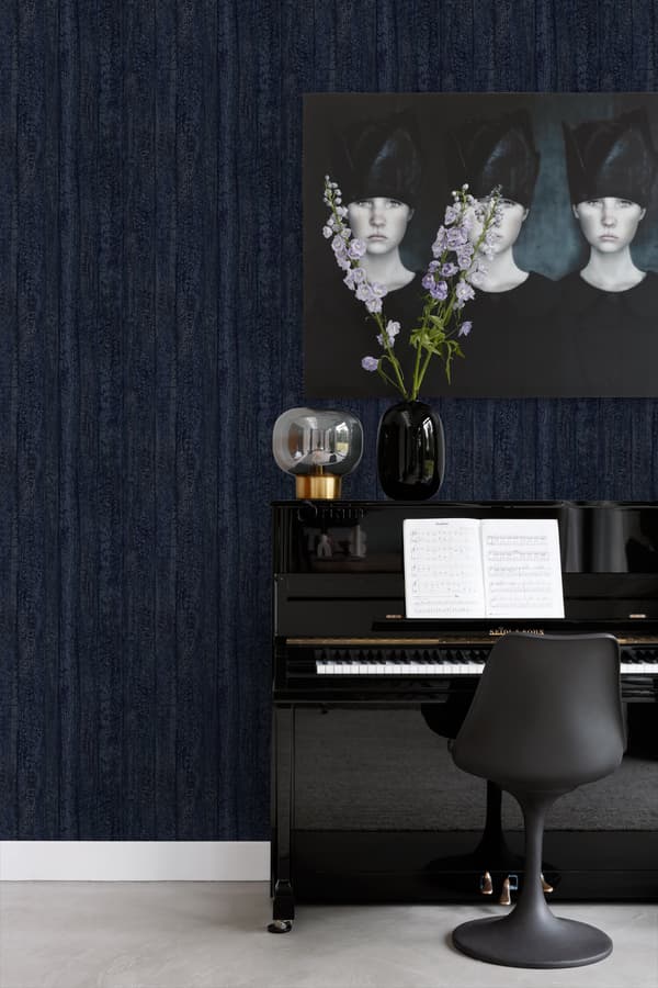 Origin Wallcoverings tapet træplanker mørkeblåt 53 cm x 10,05 m