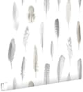 Miniatyrbild 1 av 8: ESTAhome tapet fjädrar ljust krämfärgat 53 cm x 10,05 m