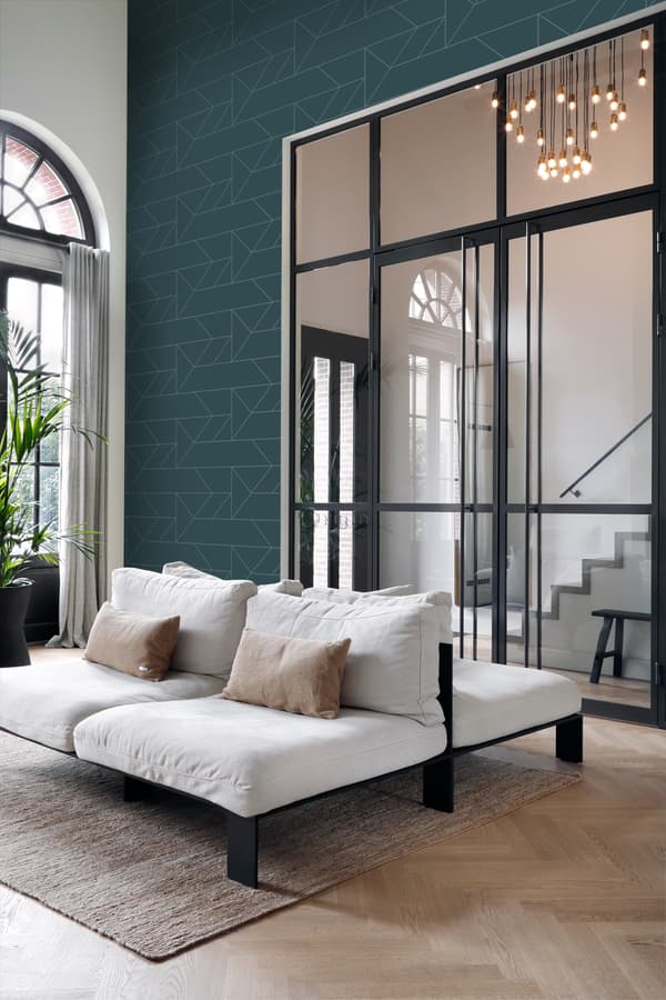 Origin Wallcoverings tapet grafiske linjer mørkeblåt 0,53 x 10,05 m
