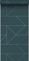 Miniatyrbillede 1 af 8: Origin Wallcoverings tapet grafiske linjer mørkeblåt 0,53 x 10,05 m
